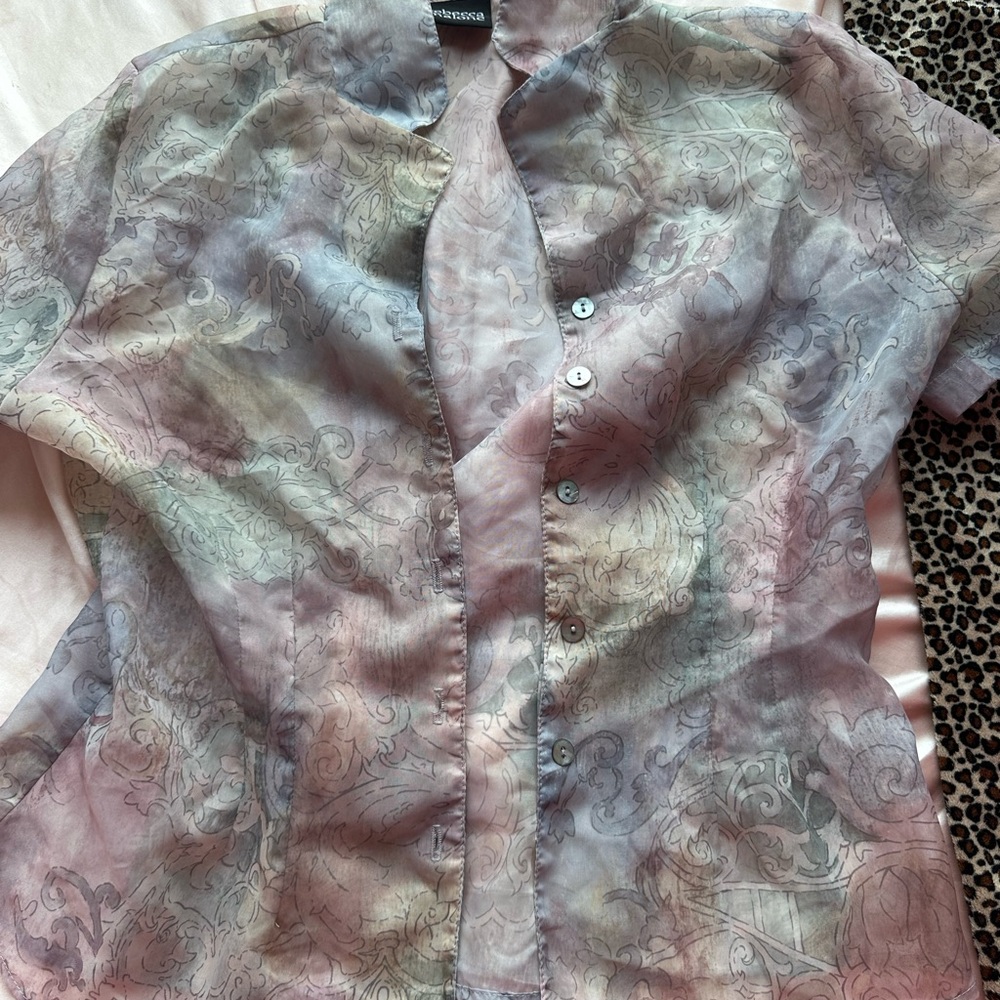 Rebecca Malone Light Pink Floral Blouse